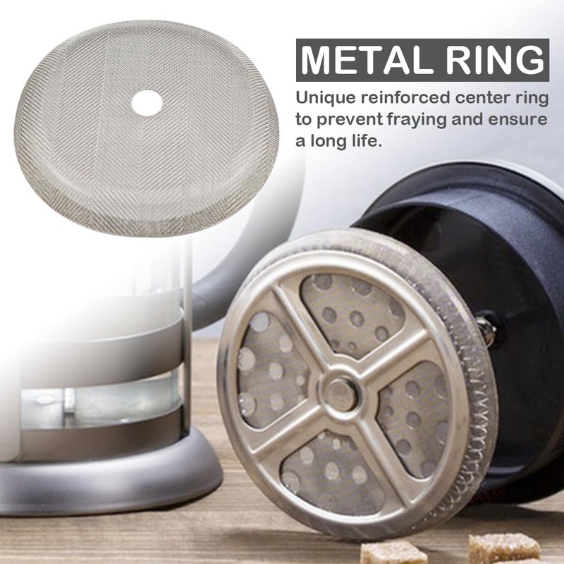 10Pcs Coffee Press Filters, Coffee Press Replacement Filter, Reusable Stainless