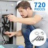 720Pcs Machine Screw Assortment Kit, #10-24#8-32#6-32#4-40 Phillips Pan Head Assorted