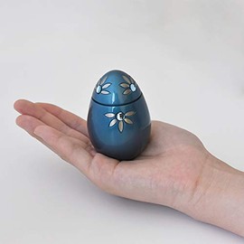 Mirai Creative Mini Urn T701 Shine Flower, Brass Urn, Includes Burn Bag, Screw Type, Grand Blue Series, Hand Memorial Service