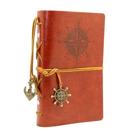 7Inches x5Inches Vintage Retro Leather Cover Notebook Journal Blank String Nautical