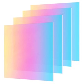 JMIATRY 4PCS Iridescent Acrylic Sheet 1/8 Thick Translucent Color Acrylic Sheet 12x12 Inch Iridescent Plastic Sheets Acrylics Radiant Plexiglass Sheets Panel for Signs, Lighting, DIY Crafts