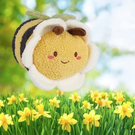 Bee Plush Toy, 30cm Stuffed Animal Throw Plushie Doll, Soft Fluffy Friend Hugging Cushion - Present for Every Age & Occasion