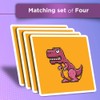 Vinyl Square Stickers (Set of 4) 10cm - Pink Dinosaur