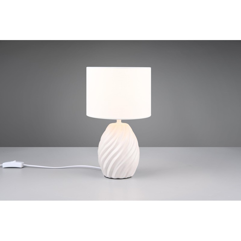 Reality Leuchten Melva R51771031 Table Lamp, Ceramic Base Matte White,