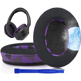 SOULWIT Cooling-Gel Replacement Earpads for Sony WH-1000XM3 (WH1000XM3) Over-Ear Headphones, Ear Pads Cushions with High-Density Noise Isolation Foam, Added Thickness - Purple Black