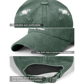 CheChury Distressed Baseball Cap for Mens UK Classic Washed Cotton Vintage Relxed Adjustable Sun Hat Sports Strapback Cap for Men Outdoor,Green