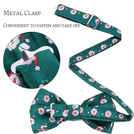 Boao Pack of 2 Men's Christmas Bow Ties, Circumference 24-48 cm (Red and Green), as shown in the picture