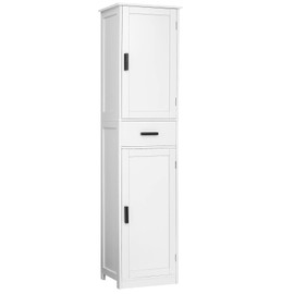 usikey 67'' Tall Bathroom Cabinet, Storage Cabinet with 4 Shelves & 2 Doors, Narrow Storage Cabinets for Bathroom, Living Room, Home Office, White