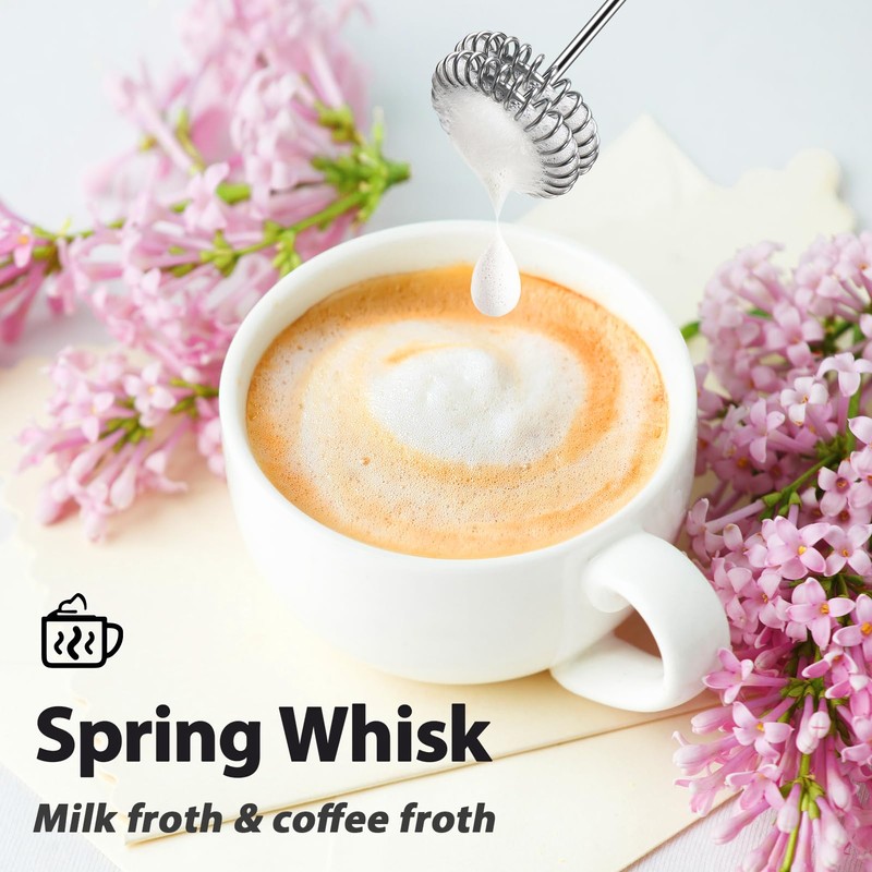 Sakgos Rechargeable Milk Frother Handheld (Without Stand, Beige)