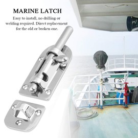 Acouto Boat Door Lock Latch Boat Bar Security Sliding Lock Heavy Duty Marine Boat Door Window Lock Latch Slide Barrel Bolt Clasp 316 Stainless Steel(110mm)