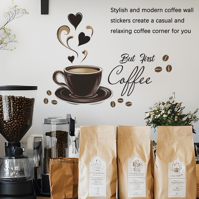 duoyif Coffee Wall Sticker, Wall Sticker, Coffee Cup Wall Picture,