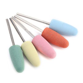 Juego de brocas para uñas, 5 piezas de manicura de goma, pedicura, accesorio para rebabas de pulido de uñas, quitar uñas de acrílico, esmalte de gel, extensión de poli, gel de uñas(#1)