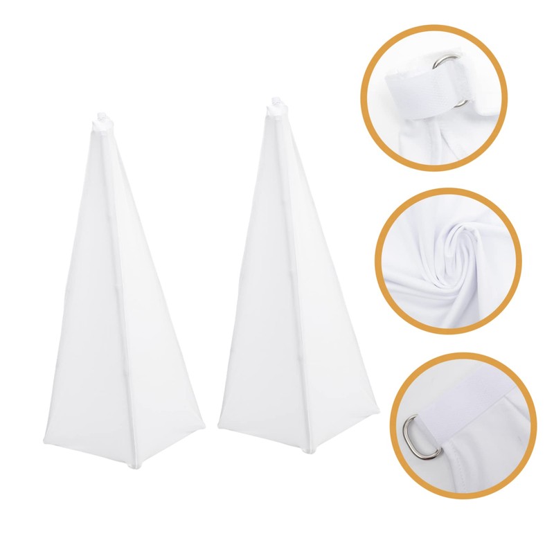 KICHOUSE 2pcs Speaker Stand Covers White Reusable Speaker Holder Stage