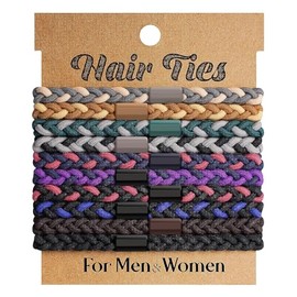 10 Pieces Mens Braided Hair Bobbles for Men Bun Curly Thick Thick Hair Elastic Hair Bobbles for Men No Wrinkles Hair Bools