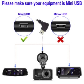 ARTGEAR Dash Cam Hardwire Kit Mini USB 10ft 12V-24V to 5V, Low Voltage Protection ACN/ACS/ACU Add a Circuit Fuse Holders (Right Angel Mini USB and fuse kit)