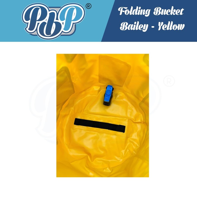 PBP Bailey 30L Folding Bucket with Quick Hose Connector (Yellow)