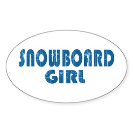 CafePress Snowboard Girl Oval Sticker Oval Car Bumper Sticker