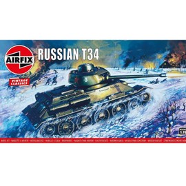 Airfix Model Tank - A01316V Russian T34, Plastic Model Kits for Adults & Kids 14+, 1:76 Scale, Skill Level 2, WW2 Theme Military Models, World War 2 Tanks