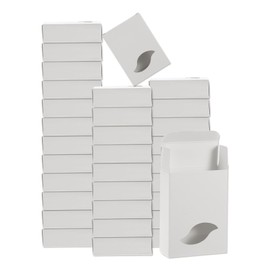 uxcell 32Pcs Soap Packaging Boxes 2.8x3.8x1.2 Inch Kraft Soap Box with Window Mini Soap Present Treat Gift Box for Bakery Candy Packaging Jewelry Display (Leaf Shape, White)