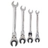 3 Pc Brake Line Wrench Set, 72 Teeth Ratcheting Tubing