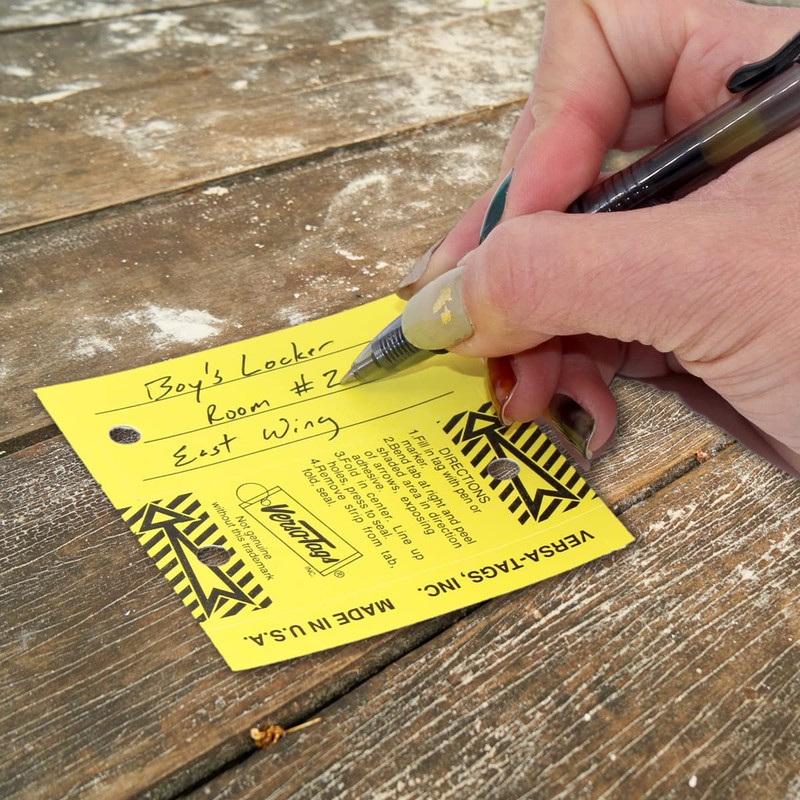 Versa-Tags Multi-Use Write-On Self-Laminating Key Tags – 250 Yellow Real