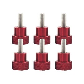 LannuMet 6pcs M4 Threads Knurled Thumbscrew Shoulder Flat Tip Screw Knobs Fasteners with Aluminum Alloy High Head,Red,M4*10mm