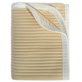 NTBAY Jersey Cotton Quilted Toddler Blanket, Breathable and Warm for Boys and Girls Baby Blanket, 30 x 40 Inches, Camel Stripe