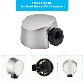 A725NL Round Drop Ell Handheld Shower Wall Connector, Compatible with Moen, Connector with Standard 1/2-Inch IPS. Polished Nickel