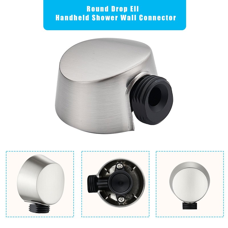 A725NL Round Drop Ell Handheld Shower Wall Connector, Compatible with