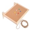 Operitacx Wooden Frame Decorative Cork Board Double Sided Memo Board