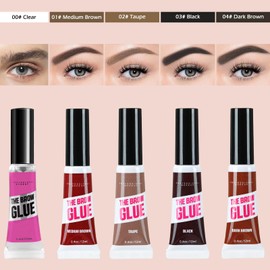 Waterproof Clear Eyebrow Gel Set, Fast Eyebrow Shaping,Long Lasting Transfer-Proof Extreme Hold Brow Glue (Transparent-2pcs 00#)