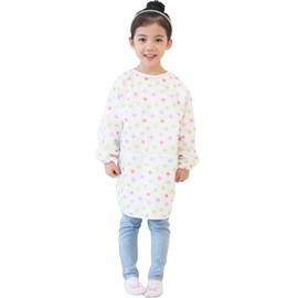 Plie Waterproof Kids Art Smocks 53 Colors (Age 1-10, S-XXL Size), Pastel Dot (41-S)