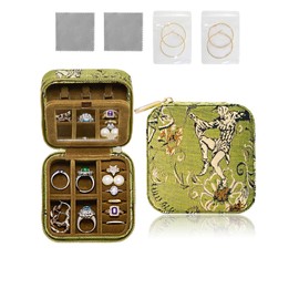Small Travel Jewelry Box for Women - Mini Jewellery Organizer with Mirror