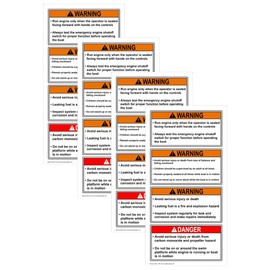 ComplianceSigns.com WARNING Boating Safety ANSI Label Decal, 4 x 2 inch 4-Pack Flexible Vinyl with Adhesive Backing for Recreation, American Made Safety Signs for the Workplace