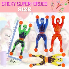 4Pcs Window Walkers Sticky Superheroes | Stretchy Men Sticky Wall Crawlers | Kids Party Favours Party Bag Fillers Fun Gift Summer Toys, Goodie Bag Fillers Wall Climbers Tricky Toys 3+ Years