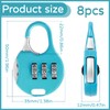 Pack of 8 Combination Padlock Small, Mini Padlock, Combination Lock,
