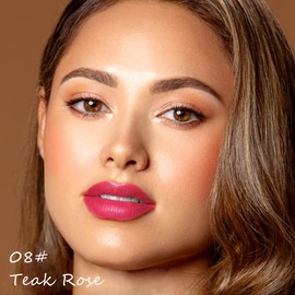 Labial Mate, Fórmula Vegana, Mate Lápiz Labial Cosméticos de brillo labial de larga duración textura ligera y cómoda Larga Duración de Alta Pigmentación, Hidratación 12 Horas, Acabado No Pegajoso (08)