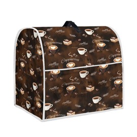 Psesaysky Coffee Print Mixer Cover Kitchen Mixers Bowls Cover Stain Resistant Durable Dust Supplies Coffee Maker Cover with Top Handle for Easy Storage L Size