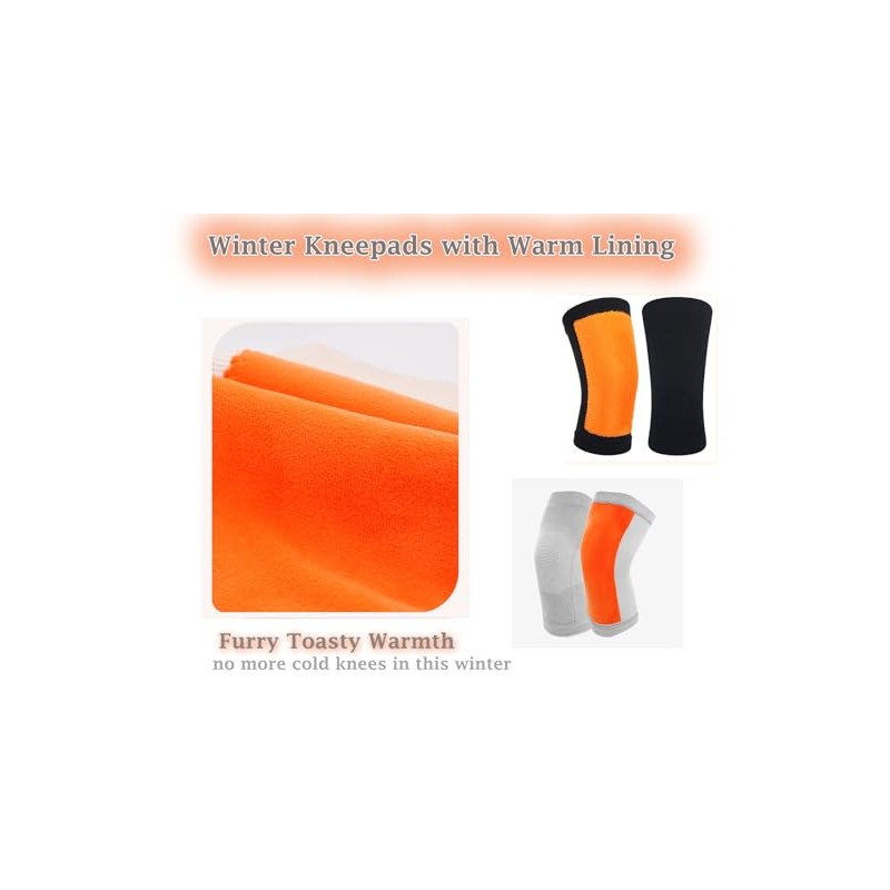 Thermal Knee Warmer with Warm Lining Stretchy Knit Knee Sleeve