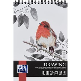 Oxford Artistic - Blocco da disegno formato A5, 50 fogli, con doppia spirale, per sketchbook, 160 g/m², in carta priva di acidi, con robusto cartone posteriore, per disegni e schizzi