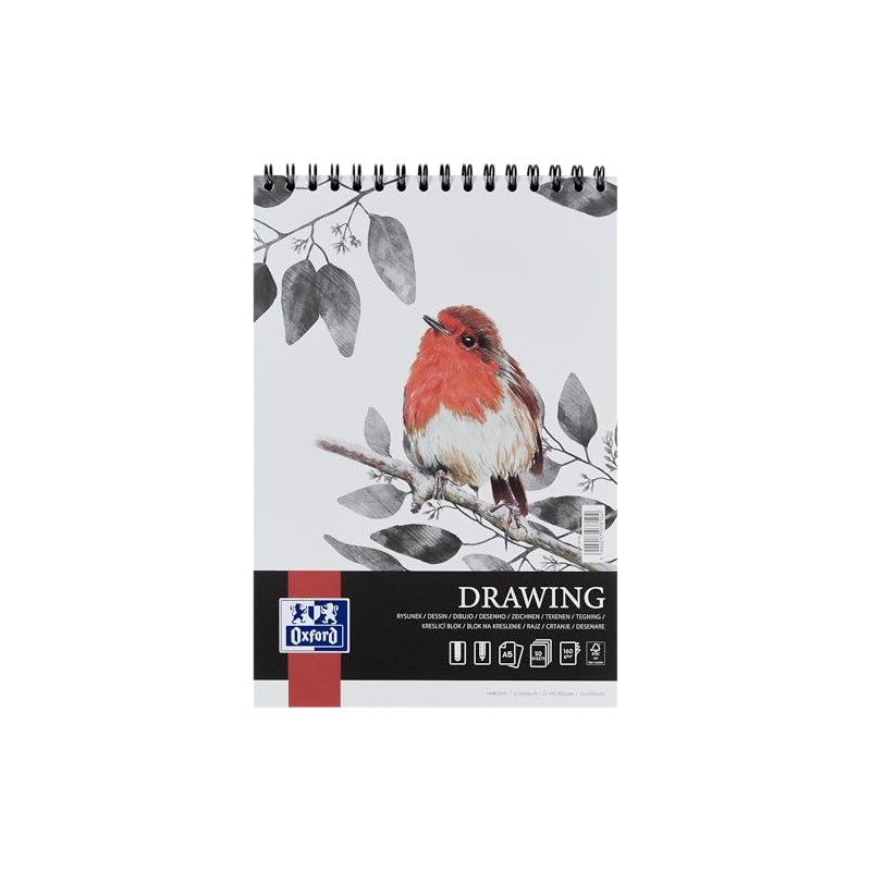 Oxford Artistic - Blocco da disegno formato A5, 50 fogli,