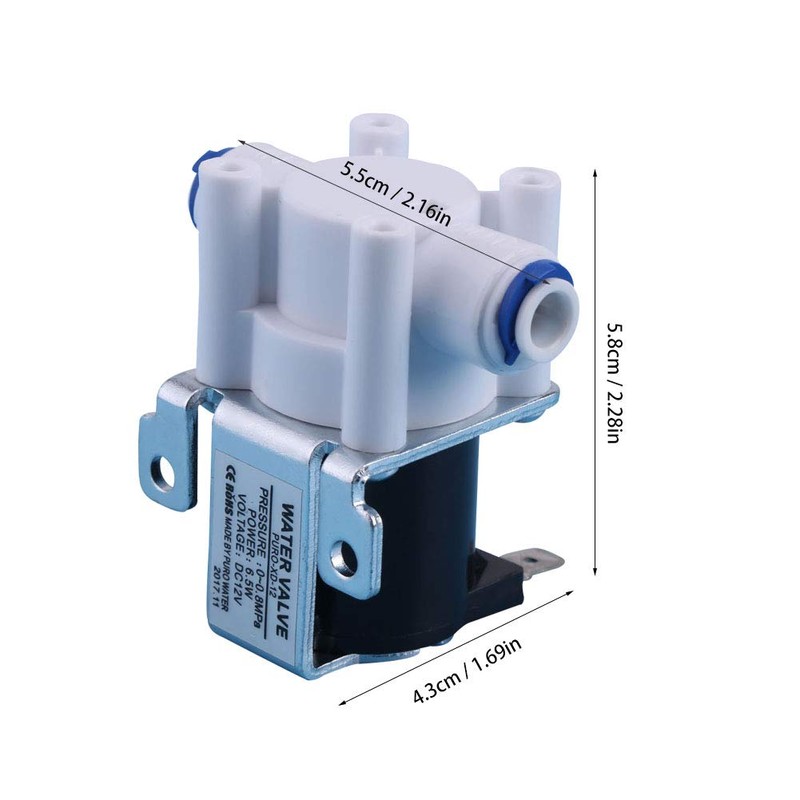 DC 12V Solenoid Valve, Normally Closed Valve, Shut Off Valve