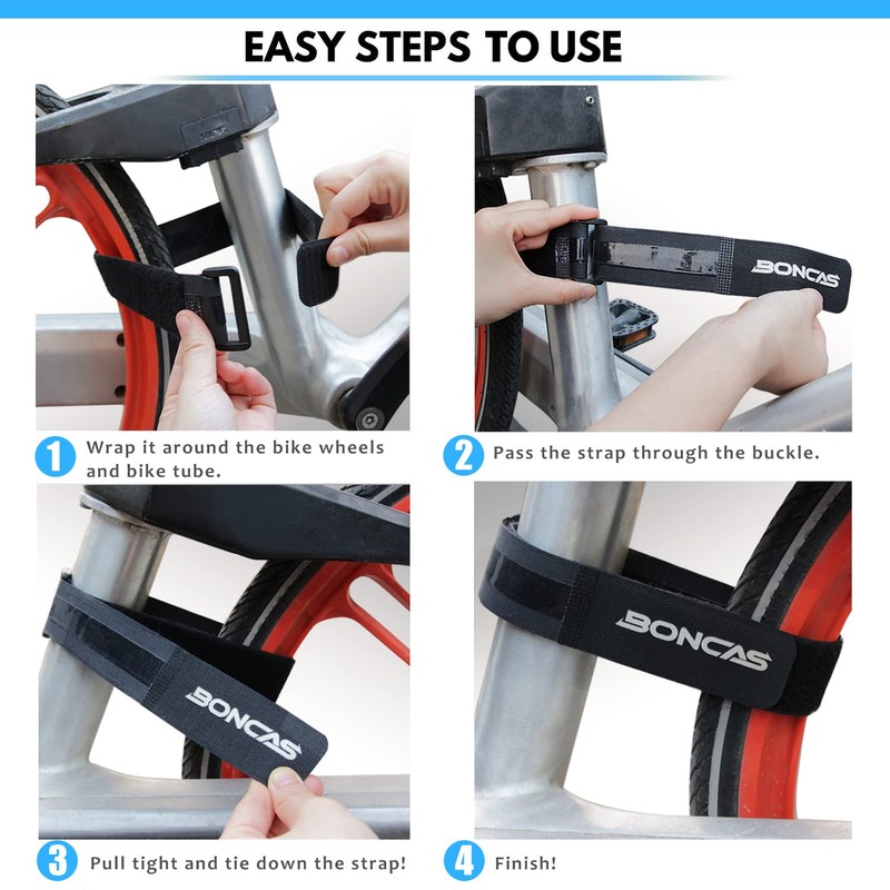 Boncas Bike Rack Strap Bike Wheel Stabilizer Straps,Stonger Grip with