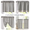 jinchan Linen Striped Valance for Windows 18 Inch Blackout Drapes