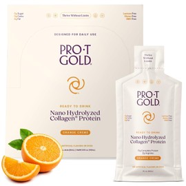 ProT Gold- “Disparo de Proteína de Colágeno Líquido, 17g de Proteína Transparente NanoHidrolizado de Colágeno Alimentado con Pasto, 2g de Arginina fo