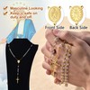 Virgin Mary Necklace Rosary Christian Cross Mens Chain Rosary Beads