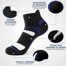 Calcetas para Hombre 8 Pares, Calcetines Deportivos Algodon Transpirables, Tines Cortos Casual Bajos Antiderrapantes, Paquete de Calcetas Absorbe el sudor y antiolor para Futbol, Correr, Ciclismo, Gym