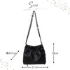 Harzio Women's Shoulder Bag, Ribbon, Silver Chain, Ballet Core Gather