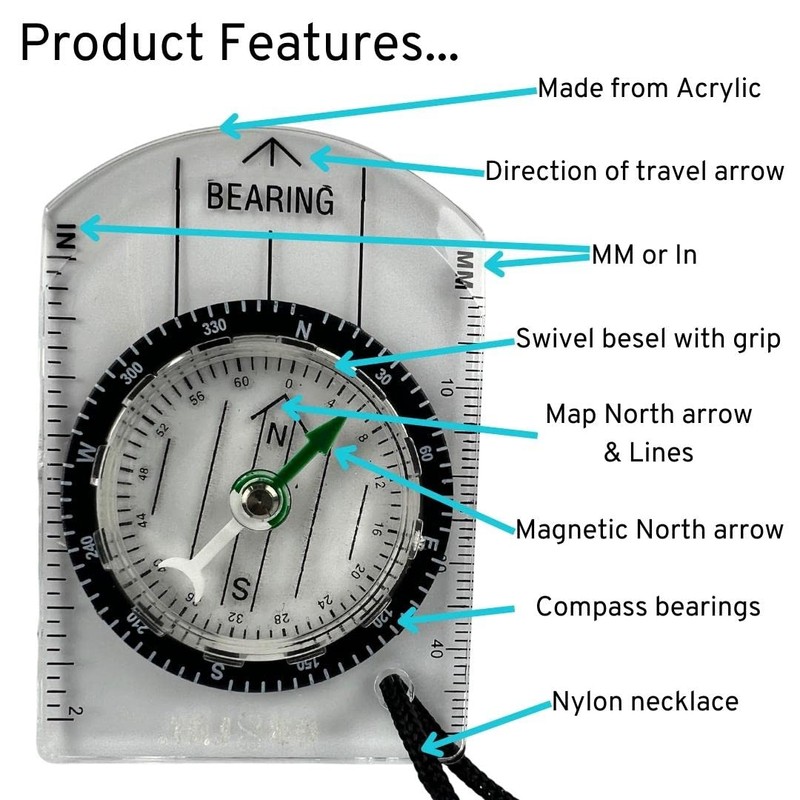 gr8ful® Navigation Compass | Ideal for Fell Running, Orienteering, Boy