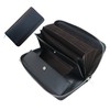 Jxleichi Men's Wallet, Long Carbon Leather Wallet, Genuine Leather, Large